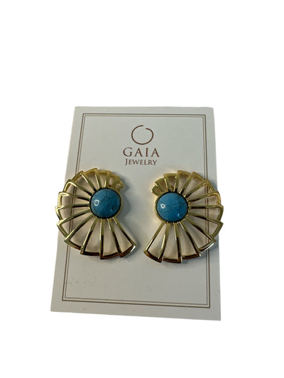 Blue Fan Earrings